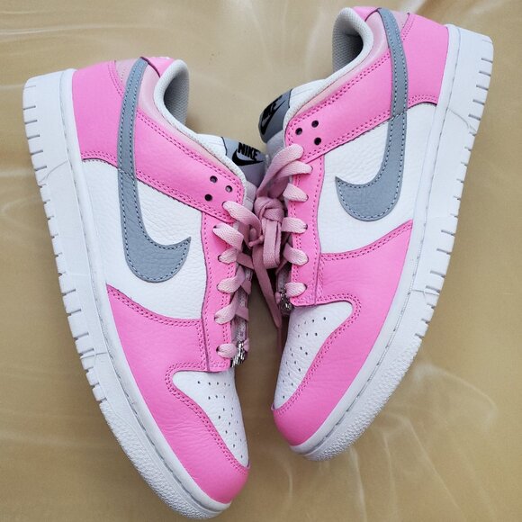 Nike Dunk Low Unlocked By You ID Custom Shoes Pink/White Men's 8.5 Women's 10 - Picture 2 of 11